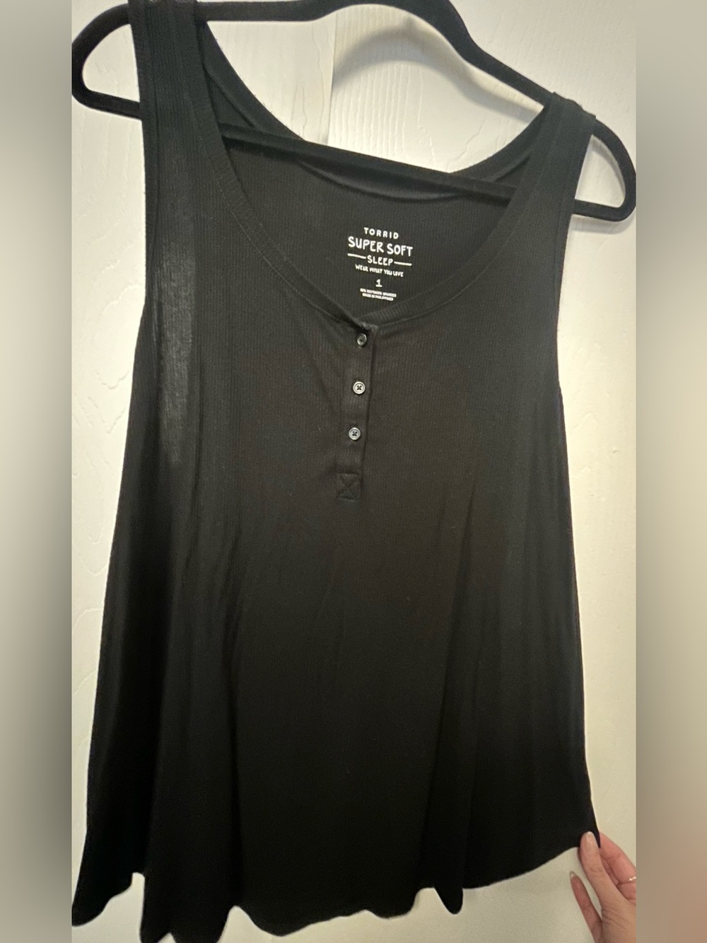 torrid Black Super Soft Henley Tank